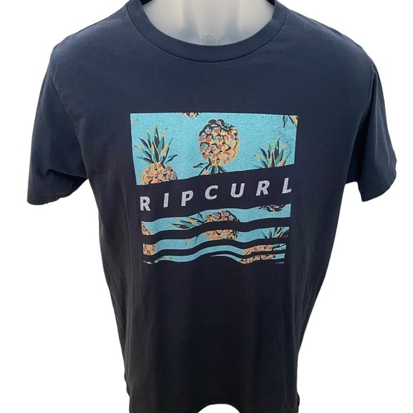 RIP CURL Surf Hawaiian Pineapples Tee Shirt Men M Medium Standard Fit - Picture 1 of 5